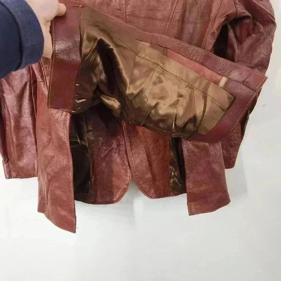 Vintage Grais Angel skin cabretta leather Brown leather jacket women's 40/ L - Picture 5 of 10